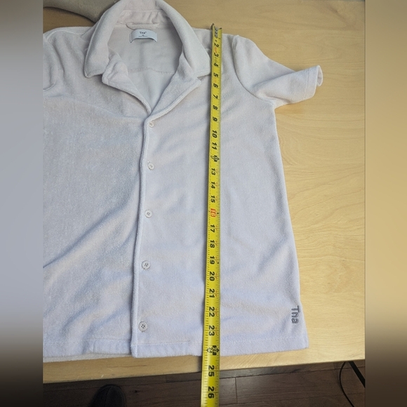 TNA ARITZIA newcastle shirt color Light Pink size XS Towel texture - Picture 15 of 15